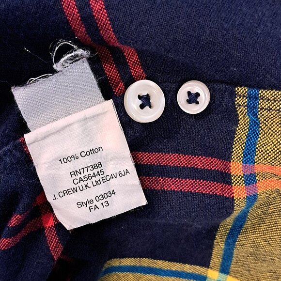 J. Crew Men's Large Long Sleeve Button Down Slim Fit Plaid Oxford Style #03034 - Picture 7 of 13